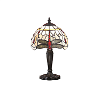 64087 galda lampa Dragonfly bēša TIffany stikls 1x40W E14 Interiors 1900