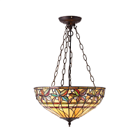 66401 griestu lampa Ashtead Tiffany stikls 3x60W E27 Interiors 1900