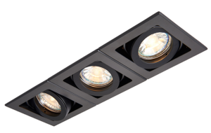 94797 iebūvējams gaismeklis Xeno melns 3x50W GU10 Saxby