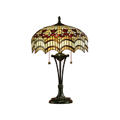 64377 galda lampa Vesta Tiffany stikls 2x60W E27 Interiors 1900
