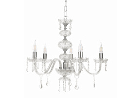 LP.DALLAS/5-CR lustra hroms/OTT stikls 5x40W E14 D750 H1250 ONDALUCE