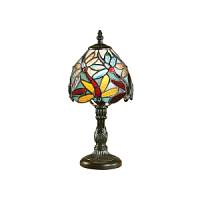 64246 galda lampa Lorette Tiffany stikls 1x40W E14 Interiors 1900