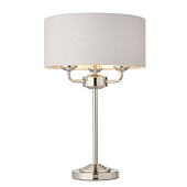 94391 Galda lampa Highclere hroms/balts abažurs 3x18W E14 Endon