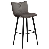 200675110 bāra krēsls Join pelēks velvets/melnas kājas H:103cm Dan-Form