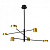 PND-16374-6-BK-GD-3K Lustra Remdal melns/zelts LED 26.6W Italux
