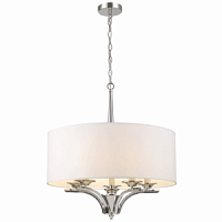 P05803NI-WH ABU ATLANTA gristu gaismeklis hroms 5xE14 40W D60cm H65/171cm Cosmo Light