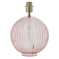 81909 galda lampa bez kupola Jemma rozā stikls/niķelis 40W E27 Endon