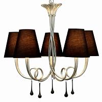 6208 Paola lustra pendant 5x40W E14 melns/sudrabs Mantra