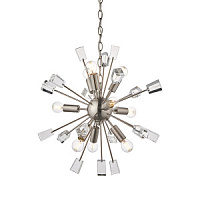 81917 griestu lampa Miro niķelis/kristāls 9 x 40W E14 Endon