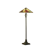 64227 stāvlampa Lelani Tiffany stikls 2x60W E27 Interiors 1900