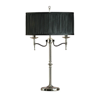 63652 galda lampa Stanford niķelis/melns kupols 2x40W E14 Interiors 1900
