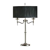 63652 galda lampa Stanford niķelis/melns kupols 2x40W E14 Interiors 1900