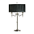 63652 galda lampa Stanford niķelis/melns kupols 2x40W E14 Interiors 1900
