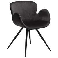 100200140 krēsls Gaia melns velvets/melnas kājas Dan-Form
