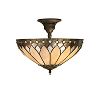63978 griestu lampa Brooklyn Tiffany stikls 3x60W E27 Interiors 1900