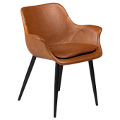 100690891 krēsls Combino gaiši brūna eko āda/ melnas kājas Dan-Form