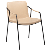 100310303 krēsls Boto bēša eko āda/melnas kājas Dan-Form