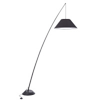 Z002FL-01B stāvlampa Campanula melna/asfalts/melns audums 1x60W E27 Maytoni