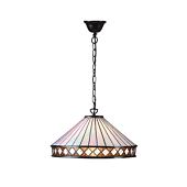 64147 griestu lampa Fargo Tiffany stikls 1x60W E27 Interiors 1900