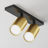 C051CL-U-02BMG spots Focus S melns/zelts 2x10W GU10 Maytoni