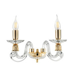 AP.1306/2  Sienas gaismeklis zelts/caursp.stikls 2x40W E14 Ondaluce