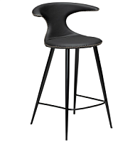 200801595 bāra krēsls Flair melna āda/melnas kājas H:90cm Dan-Form
