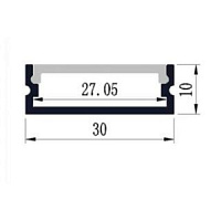 Alumīnija profils/mat.difuzors v/a 3m 30x10mm Bon