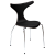 100295501 krēsls Dolphin melna āda/metāla kājas Dan-Form