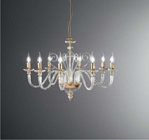 LP.DEBUSSY/8-ORO Debussy lustra zelts/caurspīd. stikls 8x40W E14 D840 H700 ONDALUCE