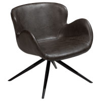 700200130 atpūtas krēsls Gaia pelēka eko āda/melnas kājas Dan-Form