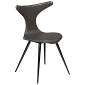 100295525 krēsls Dolphin pelēka eko āda/melnas kājas Dan-Form