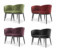111994 Filmore krēsls set of 2 violets audums/melnas kājas EICH