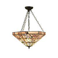 64019 griestu lampa Clematis Tiffany stikls 3x60W E27 Interiors 1900