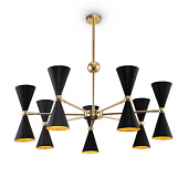 MOD108PL-14GB  lustra Vesper melna/zelta 14x40W E14 Maytoni