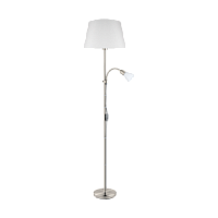 95686 CONESA Stāvlampa matēts niķelis/stikls 1x60W E27+ 1x40W E14