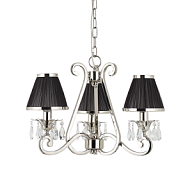 63505 lustra Oksana niķelis/melni kupoli 3x40W E14 Interiors 1900