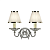 63724 sienas lampa Tilburg niķelis/balti kupoli 2x40W E14 Interiors 1900