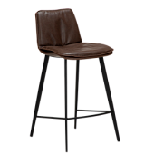 300650130 bāra krēsls Fierce tumši brūna eko āda/melnas kājas H:93cm Dan-Form
