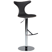 200458610 bāra krēsls Dolphin melna āda/metāla kāja H:78-105cm Dan-Form