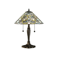 64055 galda lampa Dauphine Tiffany stikls 2x60W E27 Interiors 1900