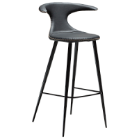 200801585 bāra krēsls Flair melna āda/melnas kājas H:100cm Dan-Form