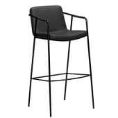 200310302 bāra krēsls Boto pelēka eko āda/melnas kājas H:105cm Dan-Form