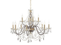 LP.OPERA/12-FUME OPERA lustra krist/zelts peleka 12x40W E14 D1000mm minH1000mm (body) Ondaluce