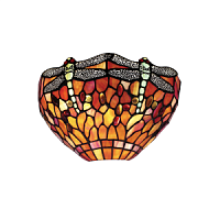 64103 sienas lampa Dragonfly ugunīga Tiffany stikls 1x40W E14 Interiors 1900