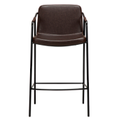 300310304 bāra krēsls Boto tumši brūna eko āda/melnas kājas H:95cm Dan-Form