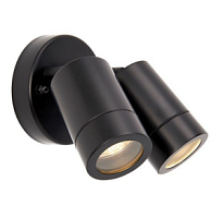 75437 āra gaismeklis Palin melns 2x7W LED GU10 IP44 Saxby