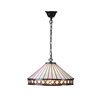 64147 griestu lampa Fargo Tiffany stikls 1x60W E27 Interiors 1900