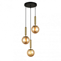 PND-2324-3A BRO+AMB griestu lampa Ravena misiņš/dzintara stikls 3x5W E27 Italux