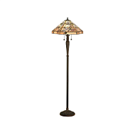 64018 stāvlampa Clematis Tiffany stikls 2x60W E27 Interiors 1900