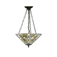64052 griestu lampa Dauphine Tiffany stikls 3x60W E27 Interiors 1900